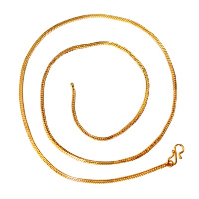 Gold Snake Skin Pattern Gold Plated Brass Chain 