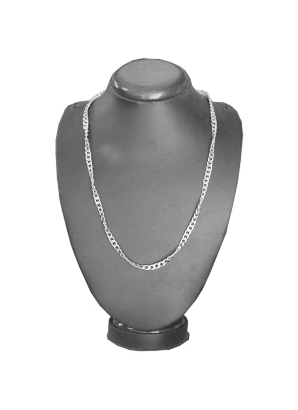 Silver Curb Flat Angular Fashion Geometric Pattern Chain 