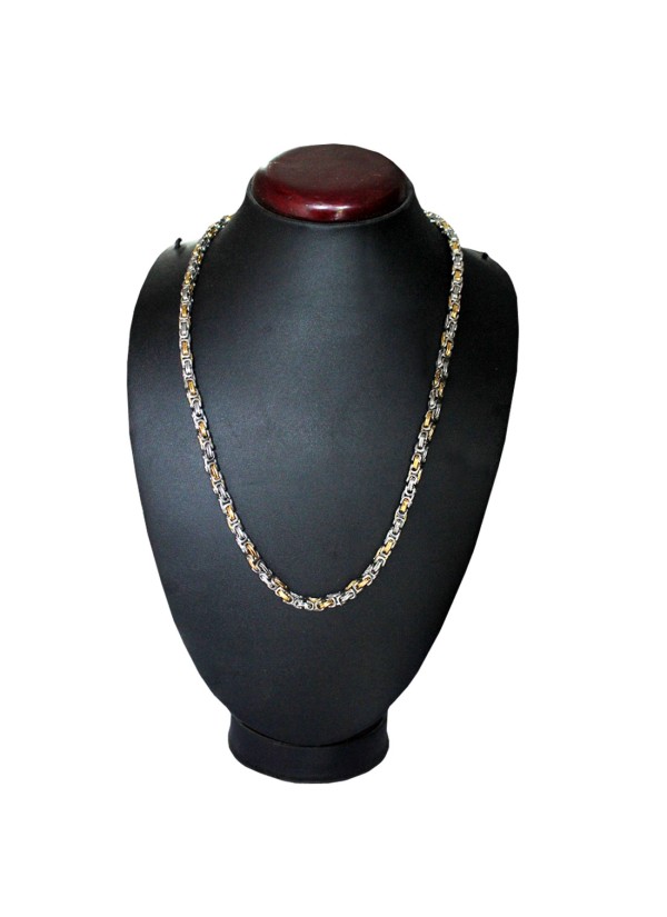 Elegant Silver::Gold Dual Tone Link Fashion Stainless steel Chain