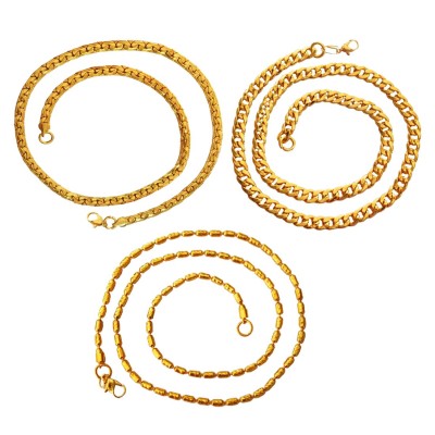 Menjewell Classic Collection Gold Formal Look Stylish Design Chain Combo For Men & Boys