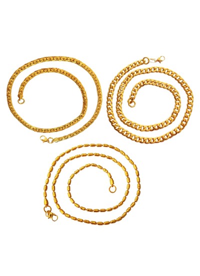 Menjewell Classic Collection Gold Formal Look Stylish Design Chain Combo For Men & Boys