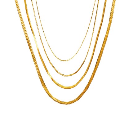 Menjewell Classic Designer Collection Gold Plated Different Style Chain Set Combo For Men