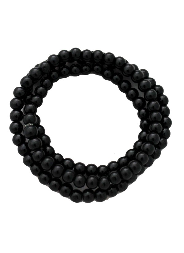 Elegant Black Fashion Wood Mala Chain Necklace 