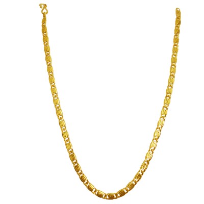 Gold Plated Brass Stylish Antique Flat Byzantine Design Brass Chain
