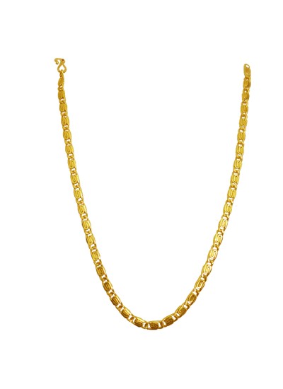 Gold Plated Brass Stylish Antique Flat Byzantine Design Brass Chain