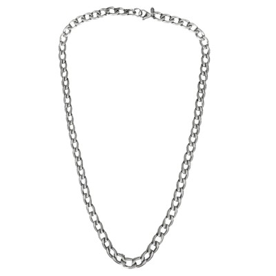 Classic Silver Curb Link Design Alloy Chain For Men