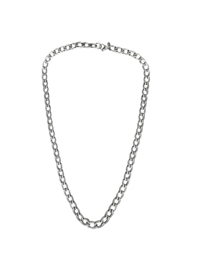 Classic Silver Curb Link Design Alloy Chain For Men
