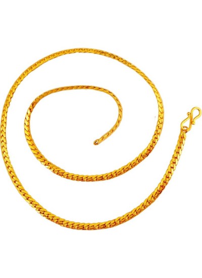  Gold  Herringbone Design Geometric Pattern Chain