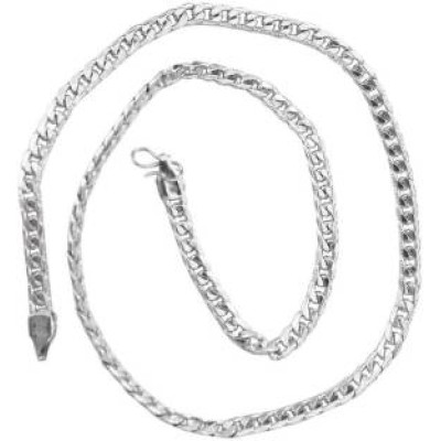 Silver Curb Flat Angular Fashion Geometric Pattern Chain 