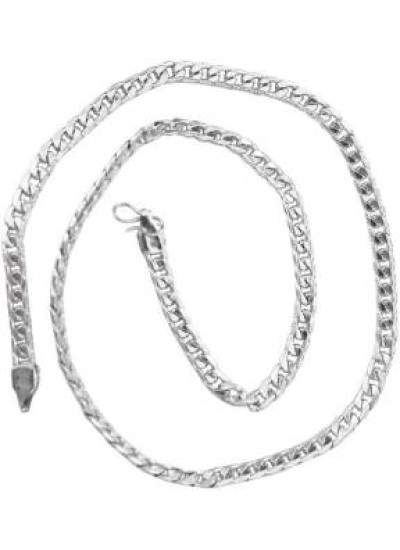 Silver Curb Flat Angular Fashion Geometric Pattern Chain 