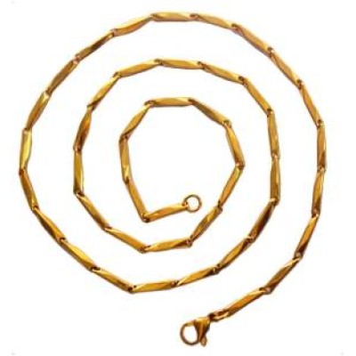Gold Rectangular Fashion Geometric Pattern Chain 