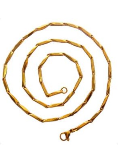 Gold Rectangular Fashion Geometric Pattern Chain 