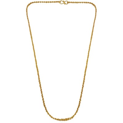 Cable Design Yellow Gold Plated Brass Chain