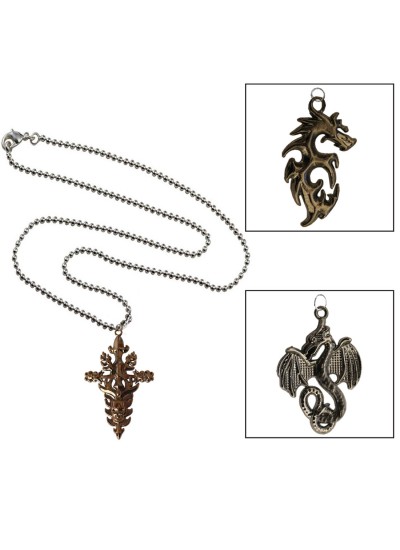 Oxidise  Game Of Thrones Sea Horse Design Stylish Combo Set With One Chain Pendant