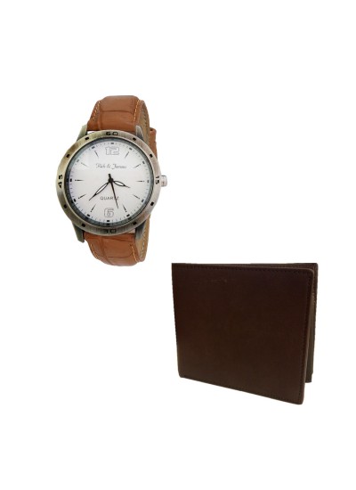 Leather bracelet Watch Wallet Combo-Gift For Him By  Menjewell