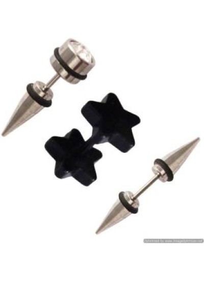 Black::Silver  Combo Fashion Stud Earring 