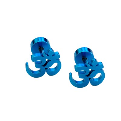 Stud Earrings For Men Blue Om Design