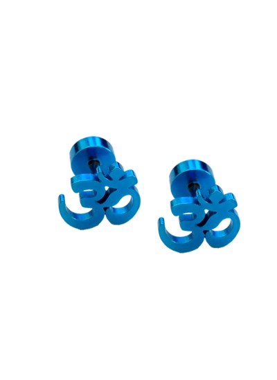 Stud Earrings For Men Blue Om Design