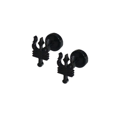 Shiv Trishul Design Steel Stud Earring For Men