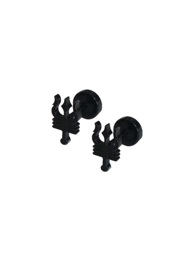 Shiv Trishul Design Steel Stud Earring For Men