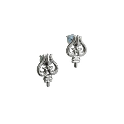 Shiva Trishul Design Stud Earring For Men