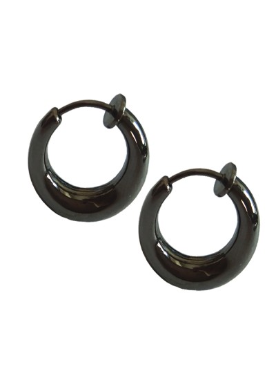 Menjewell Black Salman Khan Style Kaju bali Design Hoop Loop Earring For Men