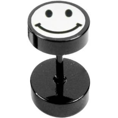 White::Black  Smiley Face Fashion Stud Earring 