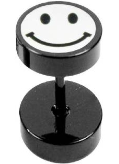 White::Black  Smiley Face Fashion Stud Earring 