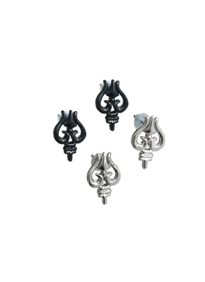 Shiva Trishul Design Stud Earring For Men