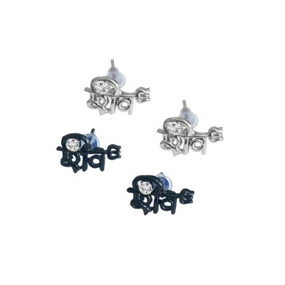 Shiva Trishul Design Stud Earring For Men