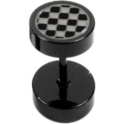 Black  checks dot Fashion  Stud Earring 