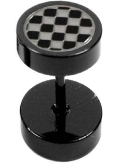 Black  checks dot Fashion  Stud Earring 