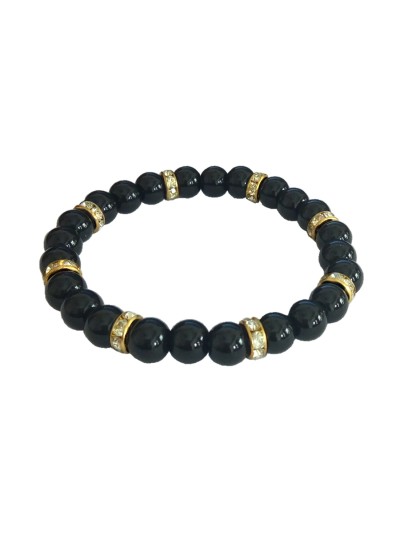 Men Bracelet Onyx Beads By Menjewell