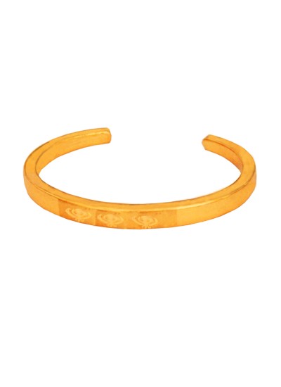 Menjewell Gold Plated Punjabi Sardar ji Sikkh Design Cuff Kada for Men And Boys(2.6-