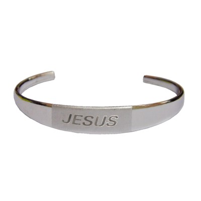 Mens Jewellery  Silver  Jesus design Kada 