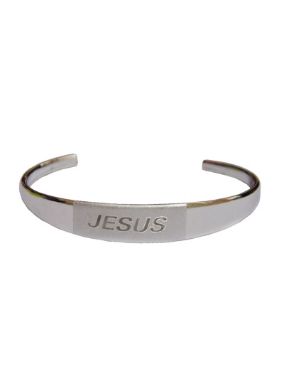 Mens Jewellery  Silver  Jesus design Kada 