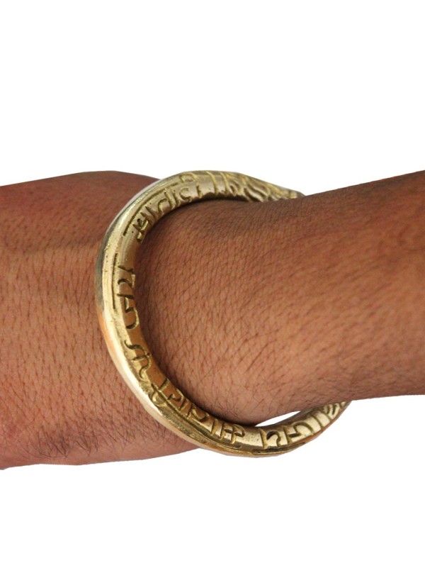 Gold  Tiger Design Panjabi sikkh Adjustable Brass Kada 