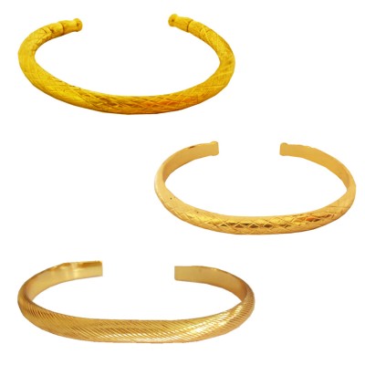 Gold Openable Punjabi Sardar ji Sikkh Fashion Brass Kada Combo with Free Ring