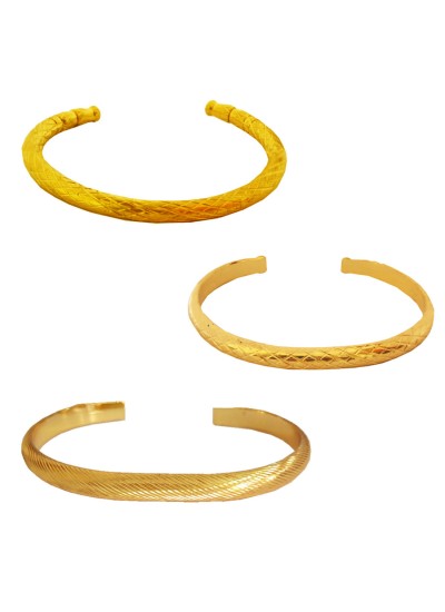 Gold Openable Punjabi Sardar ji Sikkh Fashion Brass Kada Combo with Free Ring