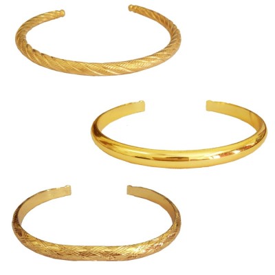 Gold Openable Punjabi Sardar ji Sikkh Fashion Brass Kada Combo with Free Ring