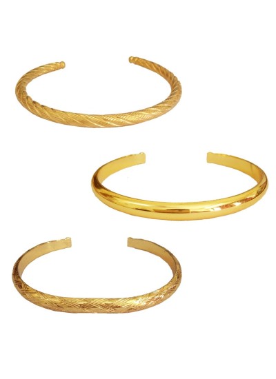 Gold Openable Punjabi Sardar ji Sikkh Fashion Brass Kada Combo with Free Ring