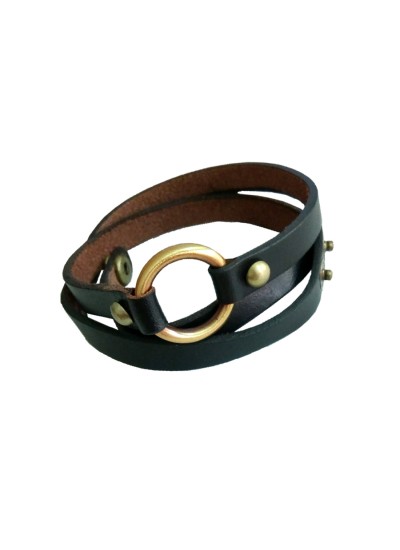All Stacked Up Black Leather Bracelet - JF04556040 - Fossil