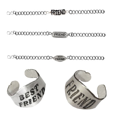 Menjewell Latest Style Friendship Day Special Friend Design Bracelet & Ring Combo