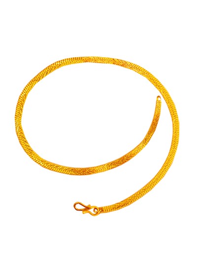 Herringbone Design 24K Yellow Gold Plated Brass Chain
