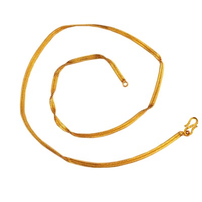 Men Jewellery Royal & Slim Herringbone Design 24K Yellow Gold Plated Brass Chain