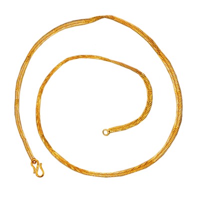 Menjewell Gold Plated Herringbone Design Chain for Men / Boys