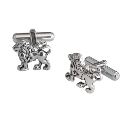 Menjewell Imported Men Silver Stylish Lion Design Cufflinks For Men