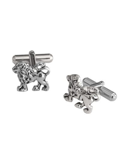 Menjewell Imported Men Silver Stylish Lion Design Cufflinks For Men