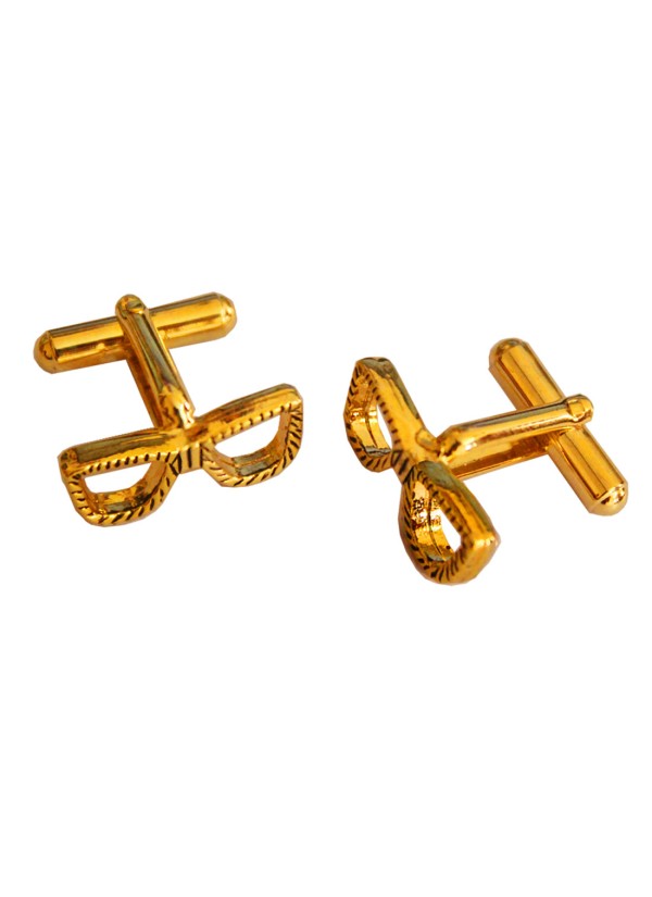 Men Golden Men Glares Shaped Stylish Cufflinks