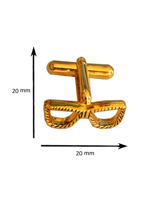 Men Golden Men Glares Shaped Stylish Cufflinks